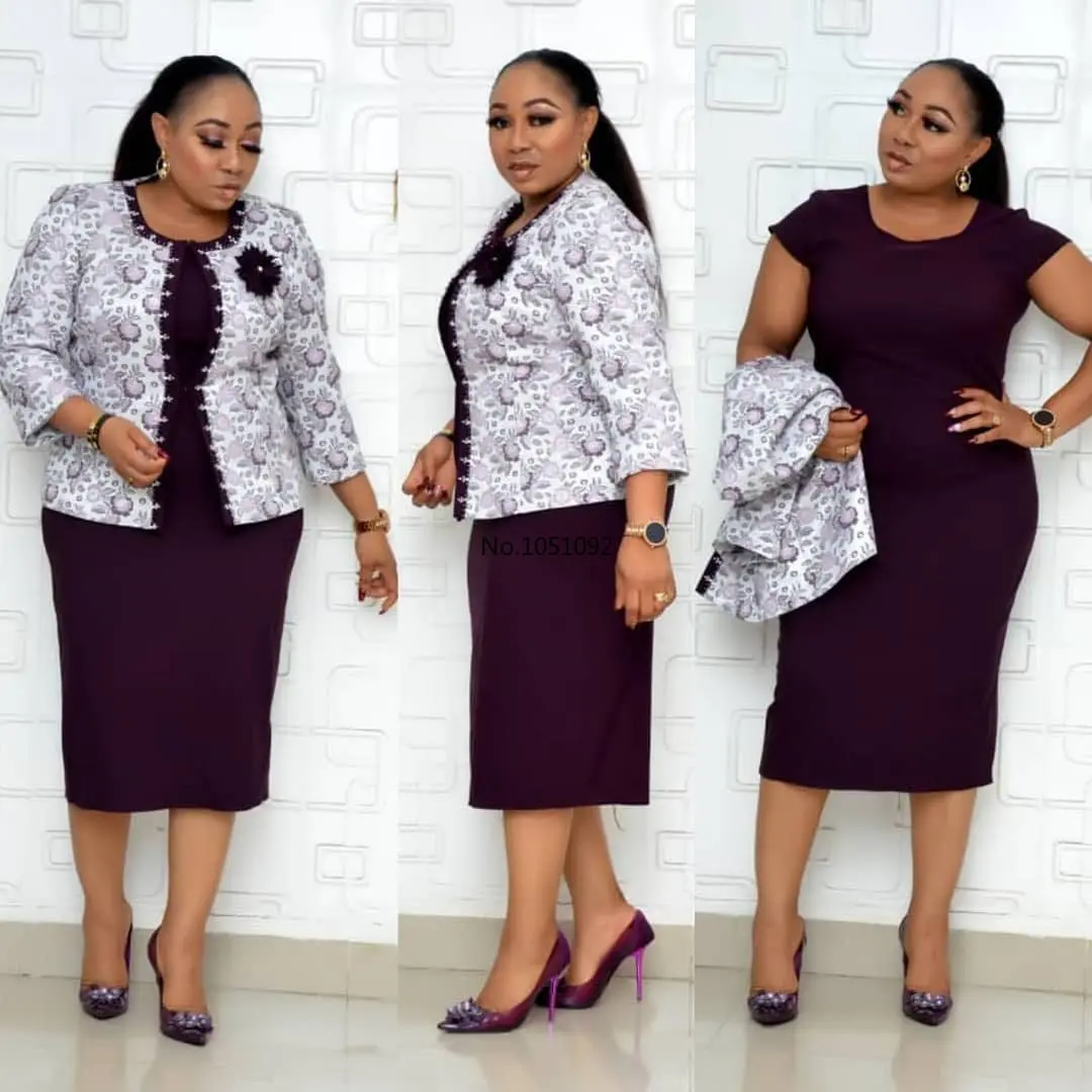 Комплект из 2 предметов африканские платья для женщин OL размера плюс платье в