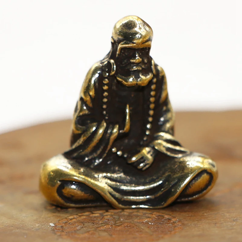 Retro Brass Dharma Buddha Mini Statue Bodhidharma Master Figurines Desk Decoration Handcrafts Gifts Miniatures | Дом и сад