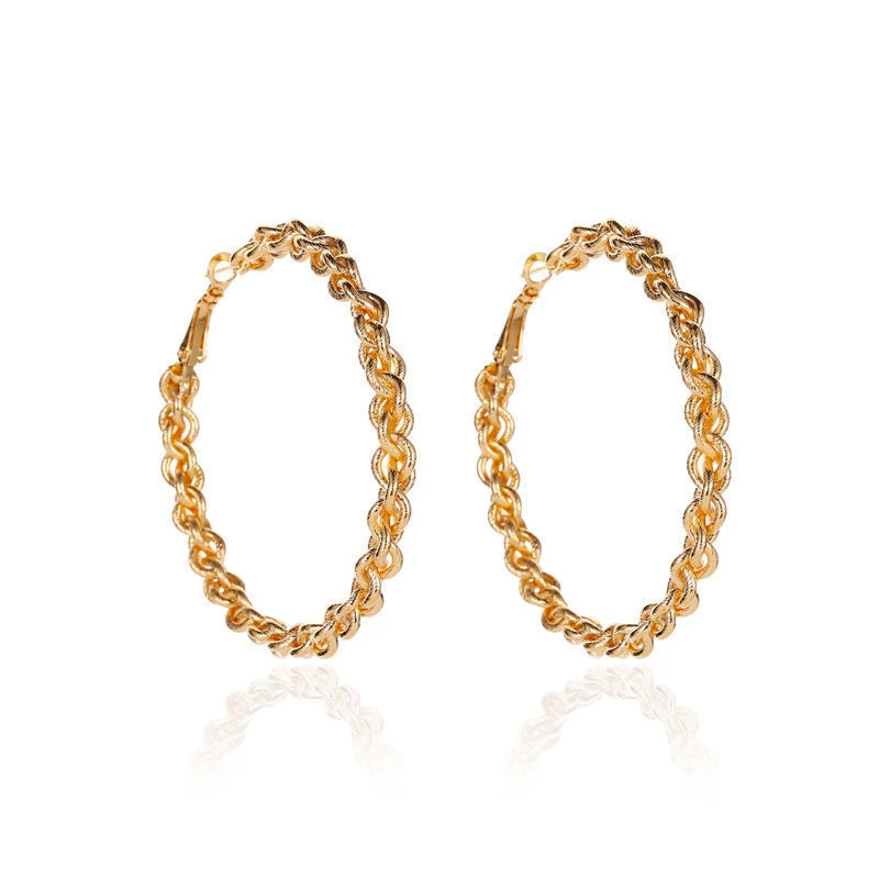 

BLIJERY Trendy Gold Silver Color Twisty Metal Circle Earring for Women Geometric Round Hoop Earrings Party Jewelry Gift