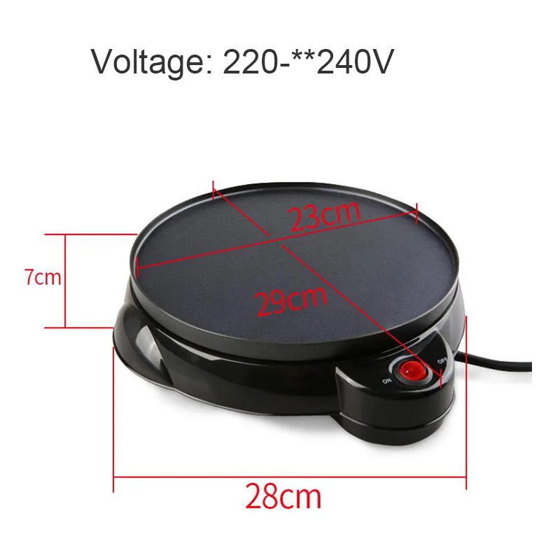 

220V Non-stick Electric Crepe Maker Pizza Maker Pancake Maker Crepe Making Pan For Household Kitchen Tool Cooking Pan cake maker