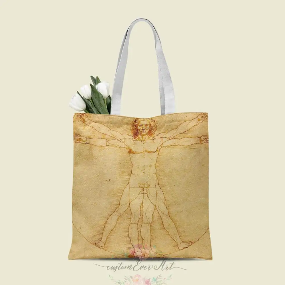 Сумка тоут Leonardo Da Vinci на заказ холщовые сумки шопперы для женщин учителя Сумки