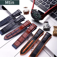leather strap mens watch accessories for omega 20mm22mm rubber watch strap outdoor sports female bracelet watchbands