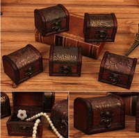 100pcs small vintage trinket boxes wooden jewelry storage box treasure chest jewelry case home craft decor randomly pattern