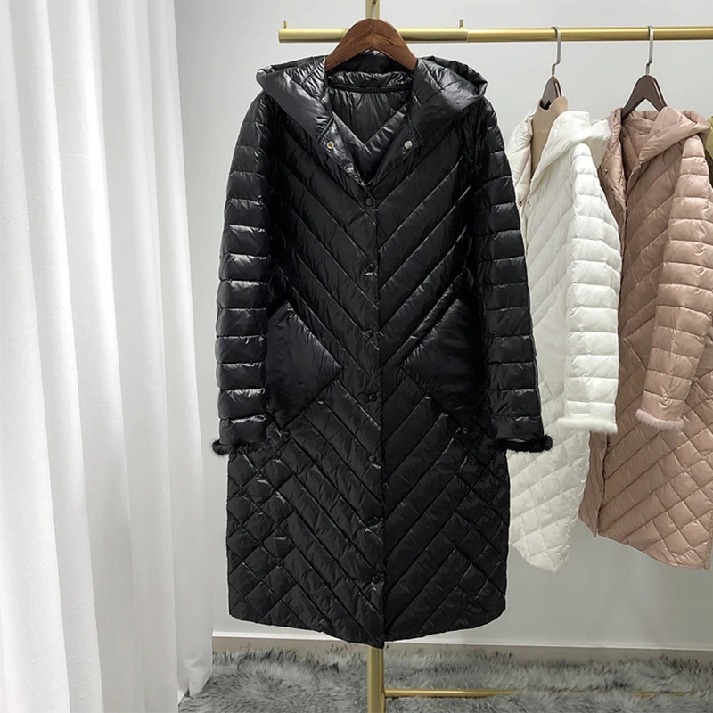 Fitaylor зимний ультра-светильник с капюшоном 90% белый утиный пух парка для женщин