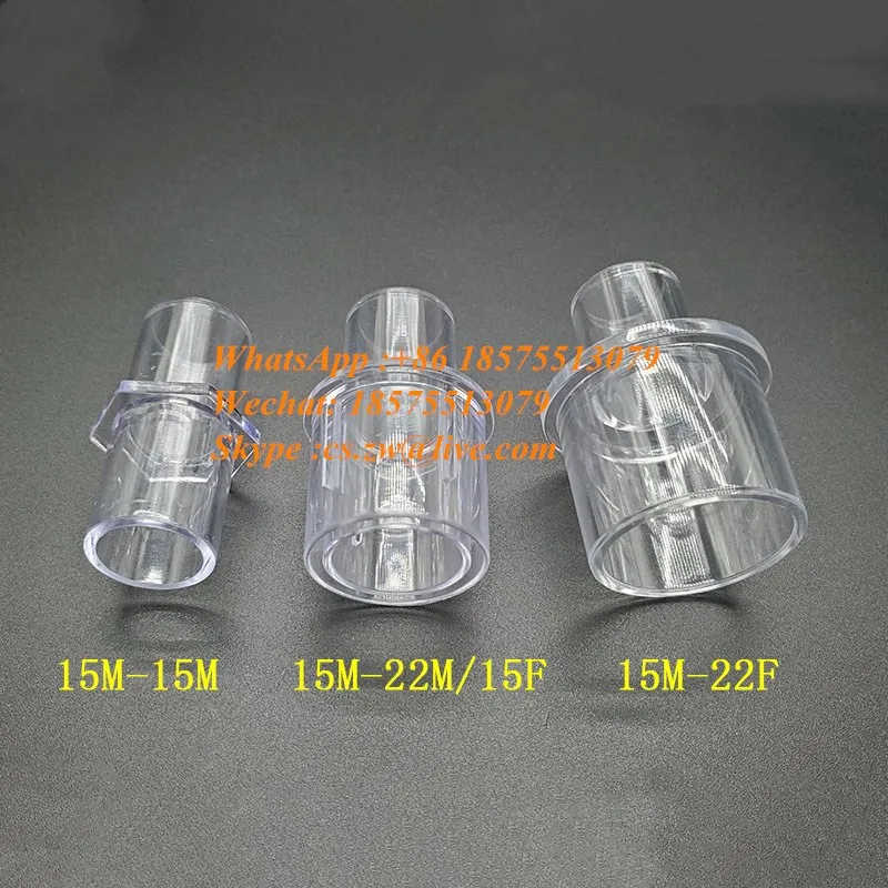 

Breathing Anesthesia Pipeline Straight-Through Joint Children's Circuit Two-Way 15mm to 22mm Plastic Joint Transparent PC