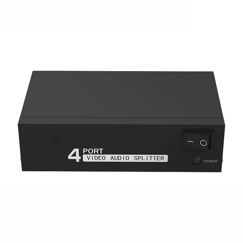 

AV Splitter 4-port composite RCA AV Splitter 1X4 CVBS audio video splitter distributor for TV,DVD player with power adapter