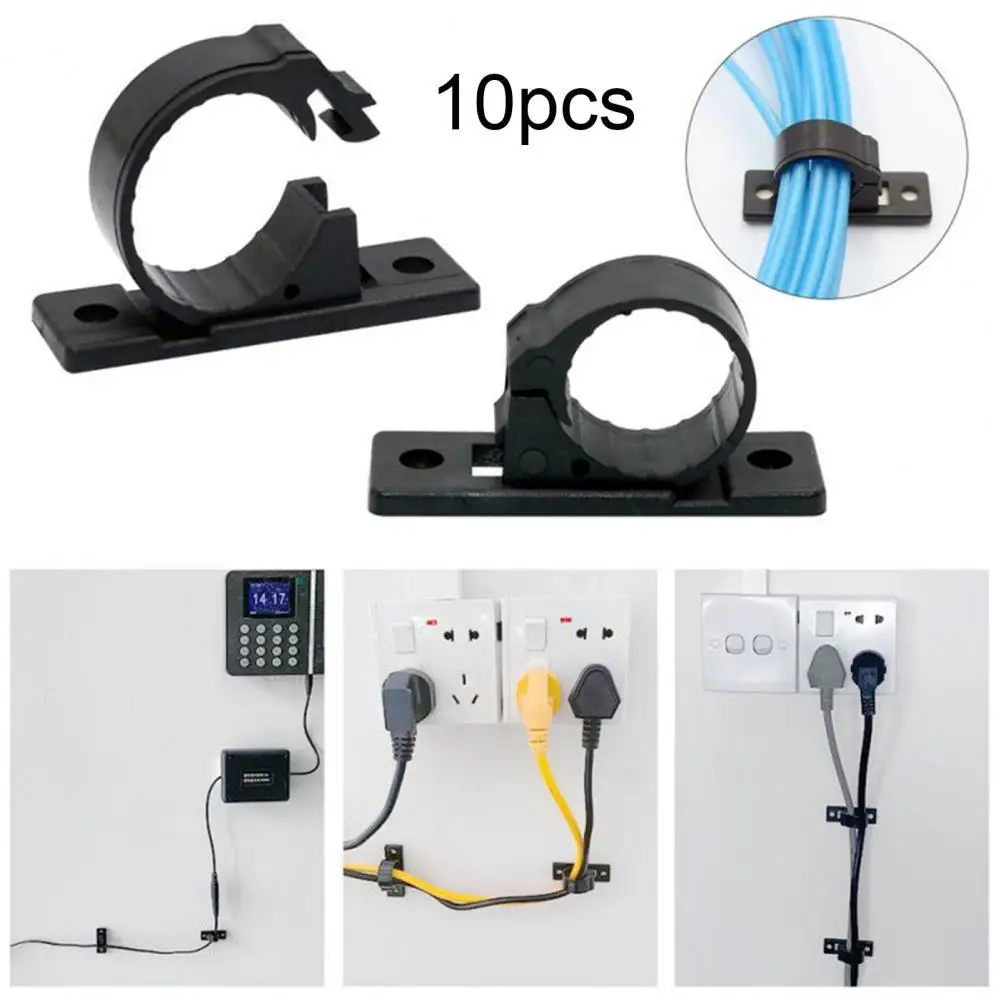 

10Pcs Strong Adhesive Data Cable Clamps Anti-slip Plastic Data Line Organizer Wire Storage Clips Desk Winder