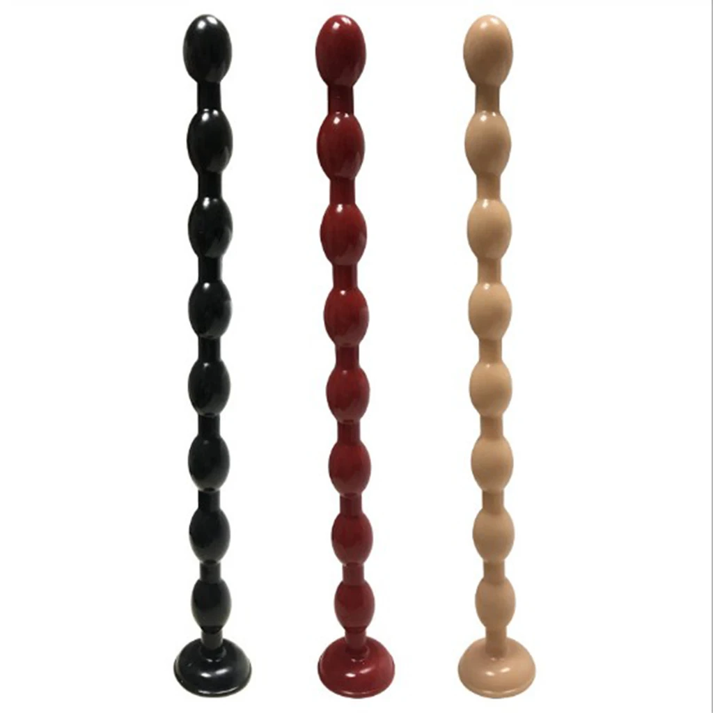 Мягкие эластичные ПВХ 8 бусин Анальная пробка игрушки с присоской задник