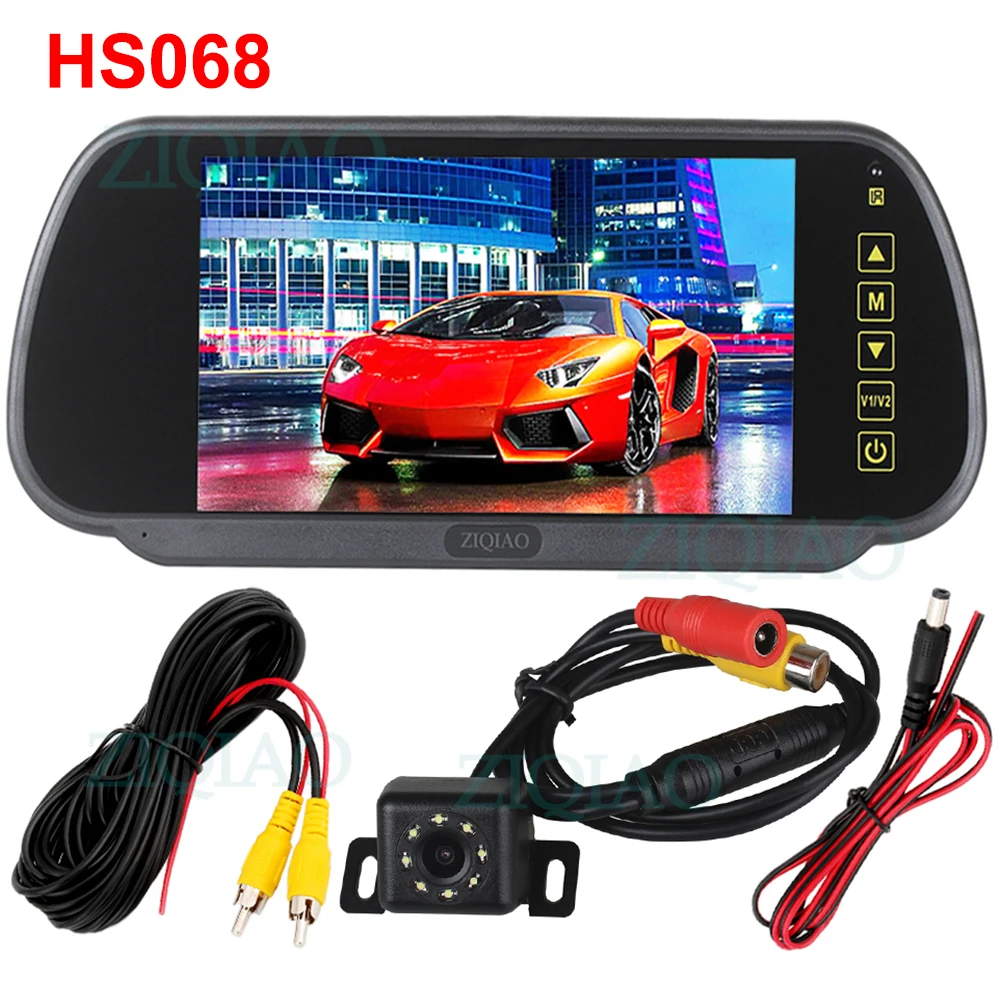 HS068 7-дюймовый TFT LCD Автомобильный Зеркальный Монитор Парковочная Система Дисплей Камера Заднего Вида Парковочная система для - Цвет: HS068