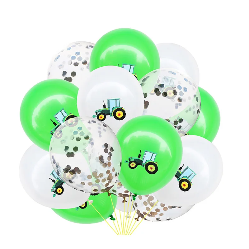 15Pcs balloon set 4 Construction Birthday Party Supplies Dump Truck Kits Banner Balloon Set for Kids Boy Party Fireman Firefighter Party Decoration - Цвет: 15Pcs balloon set 4