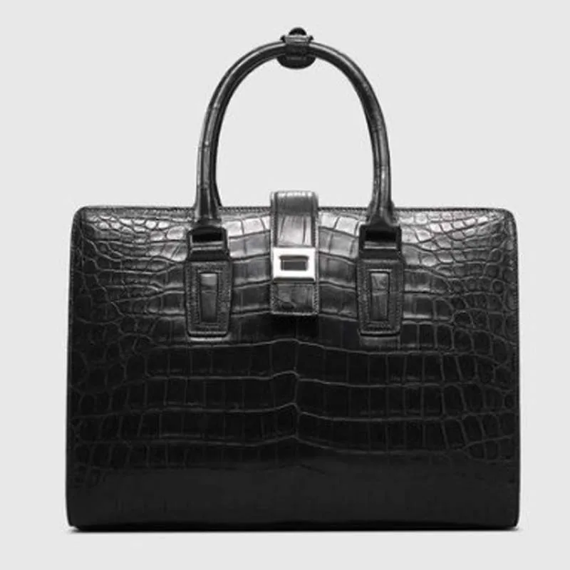 

Новое поступление, импортная мужская сумка Cestbeau из кожи нильского крокодила, мужской портфель из крокодиловой кожи с натуральной текстурой