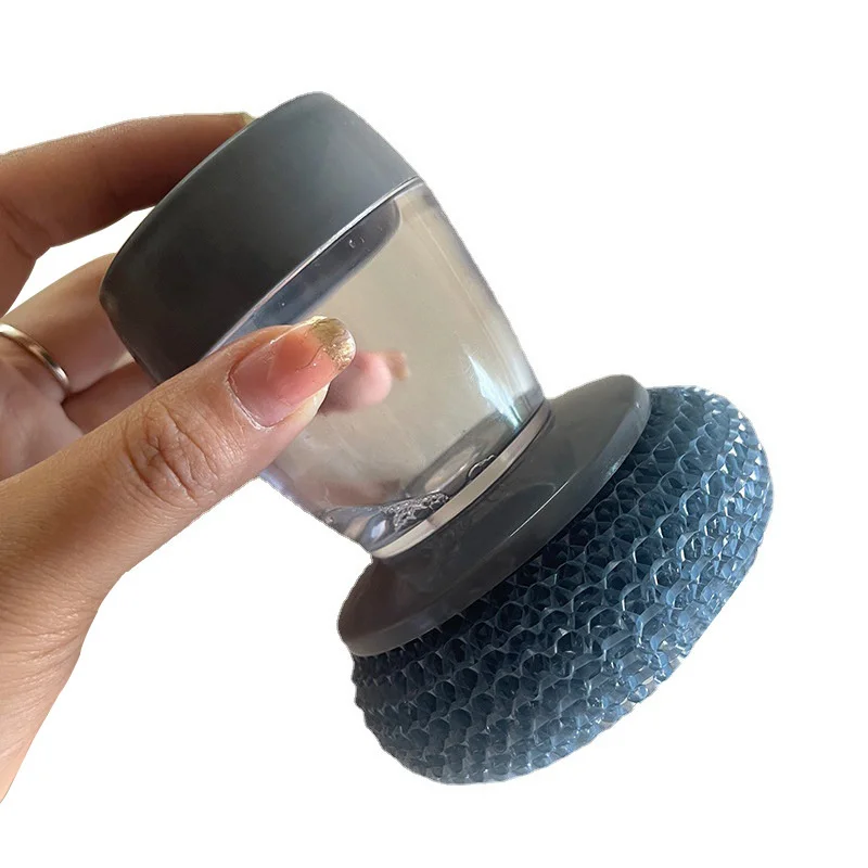 

Automatic Liquid Adding Kitchen Cleaning Brush With Handle Easy To Hold Wire Ball Oil-free Stove Brush Pot Brush