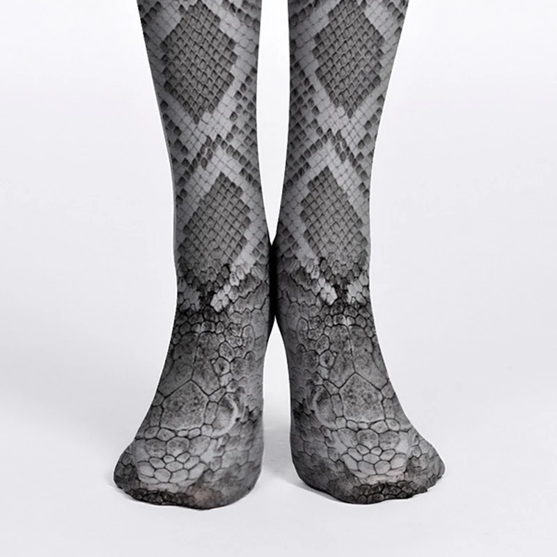

2021 new Alternative snake pattern pantyhose street original stockings Japanese snake skin bottoming socks snake head stockings