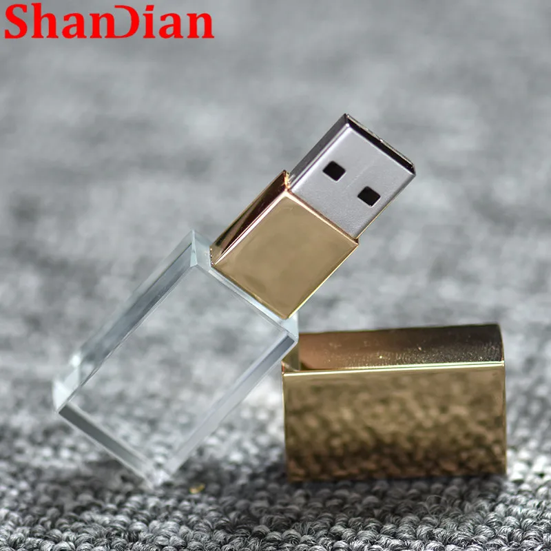 Хрустальные usb накопители 3D печать логотипа на заказ 4 ГБ 16 флеш накопитель 32 64