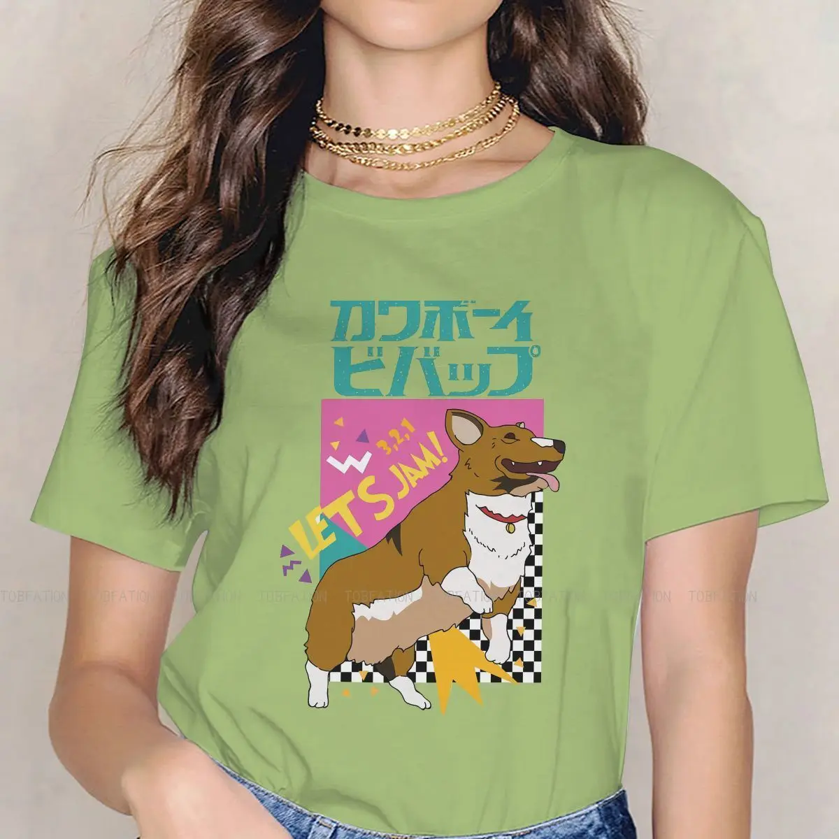 

Футболка Corgi Graphic, удобная футболка с изображением ковбоя, допа, японских приключений, аниме, с коротким рукавом, одежда в подарок для девушек