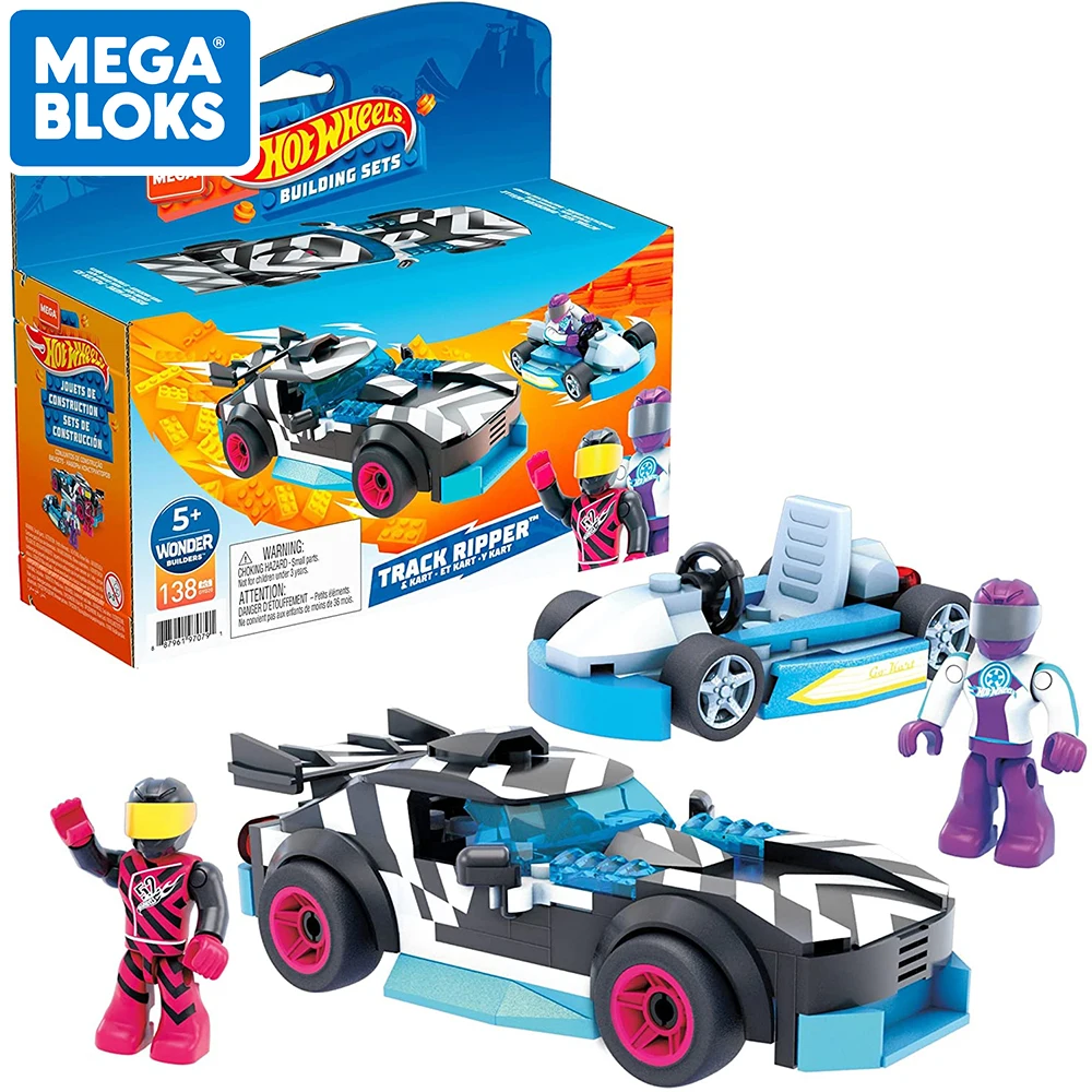 

MEGA BLOKS Track Ripper And Kart Construction Set Building Toys 138pcs Car Blocks DIY Doll Random Playset For Boy Gift GYG19