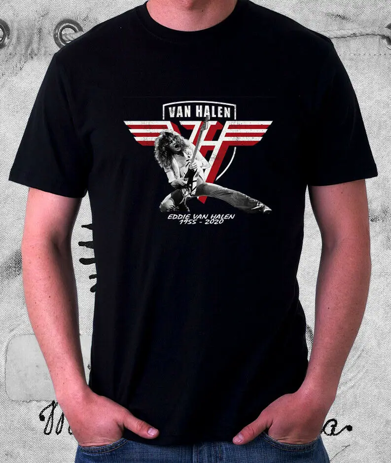 

Eddie Van Halen Legend Rip Black T Shirt