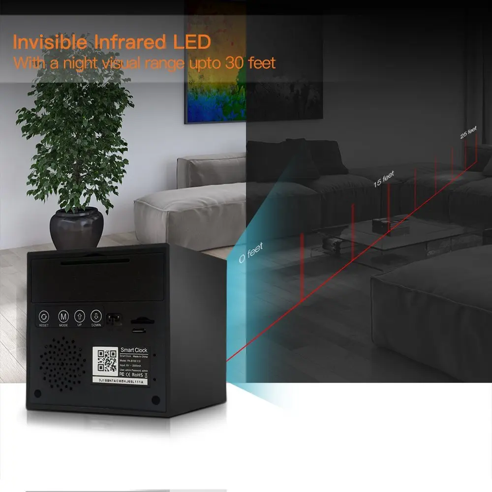 С невидимым объективом Wi Fi мини Камера видео Камеры Скрытого видеонаблюдения