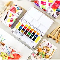 12182436 colors portable travel solid pigment watercolor paints set with water color brush pen for painting art supplies