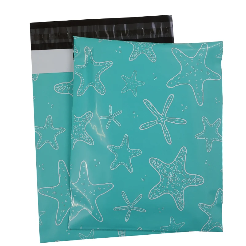 Starfish 100 шт Поли Мейлер 9,8x11,6 дюймов/25x29,5 см красочные сумки смешанный узор сумки самозапечатывающийся почтовые конверты - Цвет: Starfish