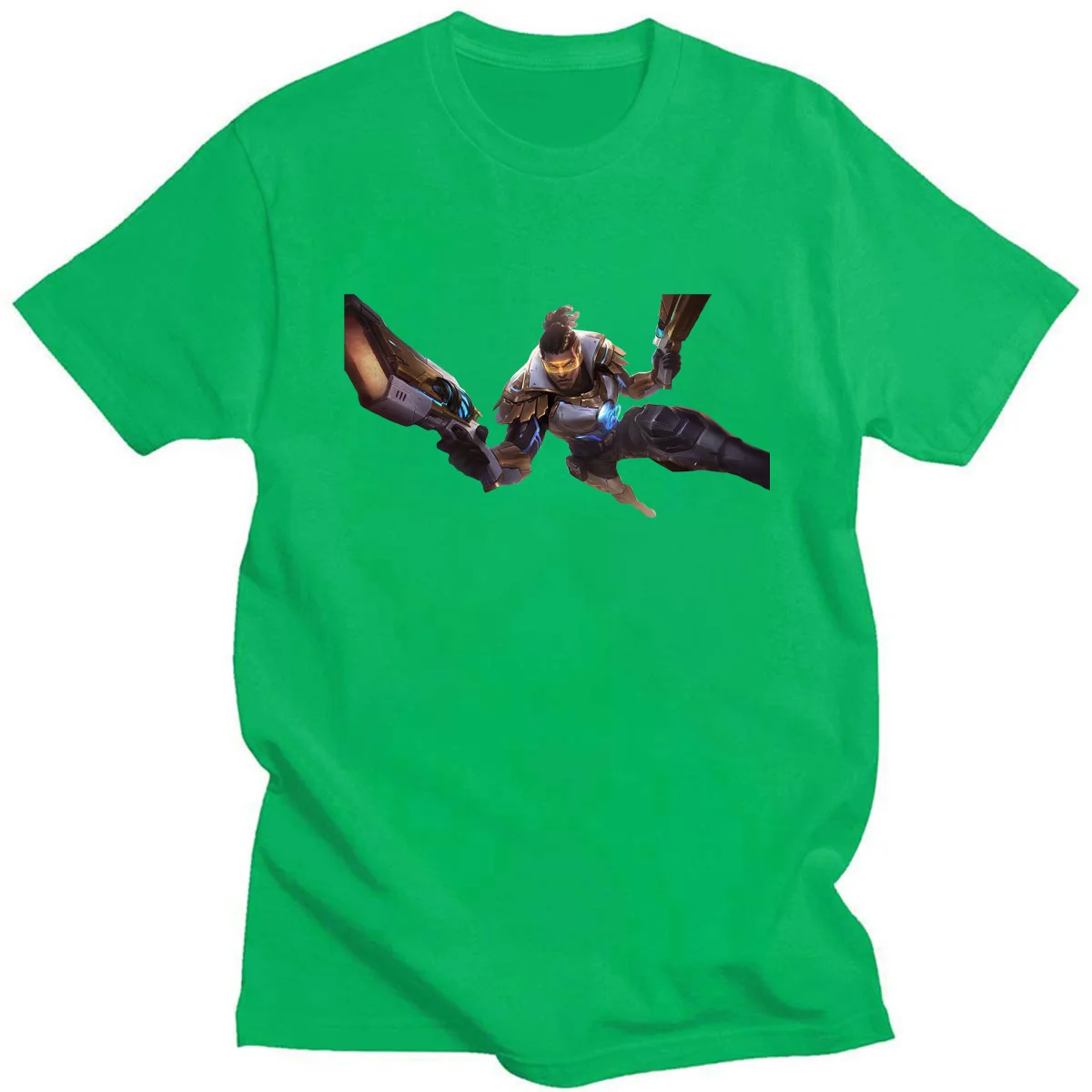 

Summer Fashion LOL Cosplay Style Future fighters Lucian Art Printed T-Shirts Casual Short Sleeve O-neck Cotton Tees For Fans