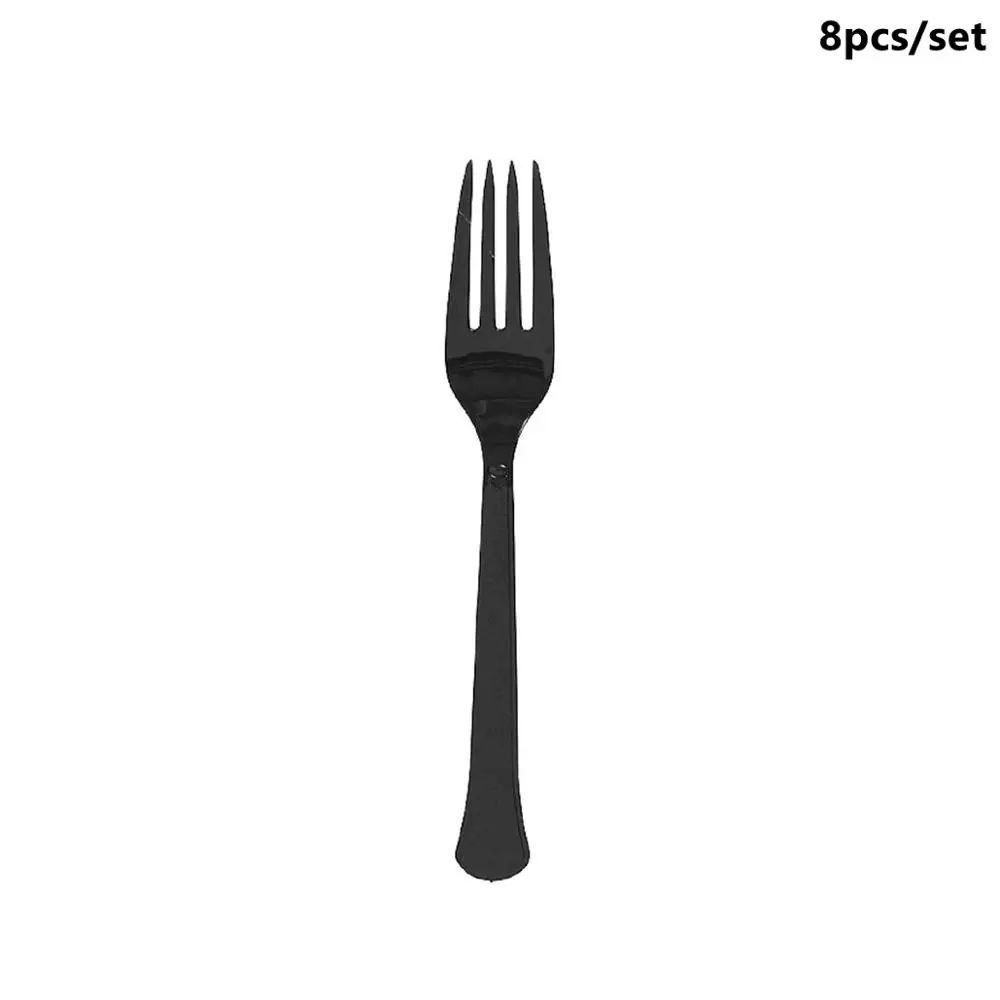 Knife CHZLL, Черное золото, 50-ая одноразовая посуда, тарелки для полотенец, чашки для стола, одноразовая посуда для вечеринок, 50 предметов для дня рождения - Цвет: Knife