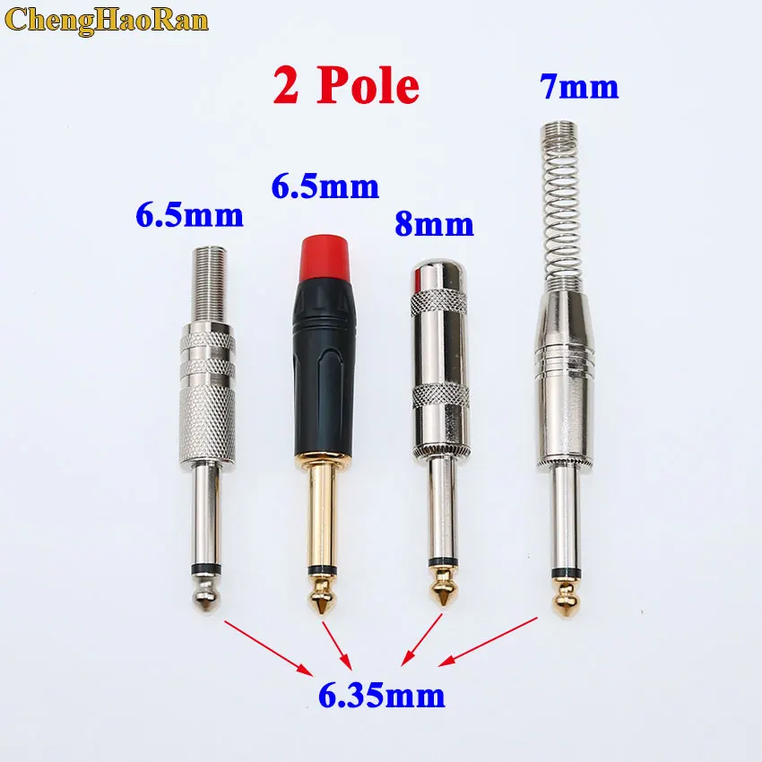 Металлический 2 полюсный стереоадаптер 6 35 мм 3 разъем для гитары Phono Pancake 1/4 дюйма