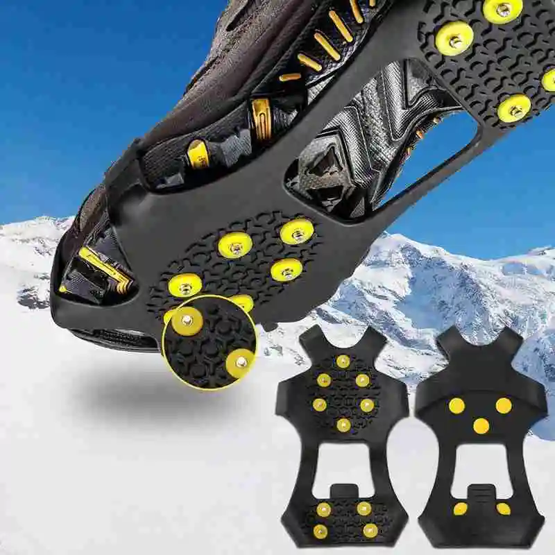 

10-tooth crampons anti-skid shoe cover 10 nail crampons cover anti-skid chain ice shoe shoe anti-skid J8X8