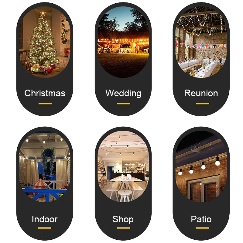 Светодиодная гирлянда с шариками 6 м/10 м комнатный Рождественский шнурок