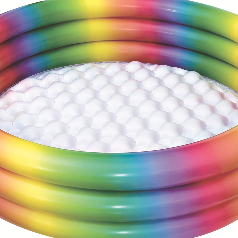 

Indoor Summer Inflatable Pool Game Rainbow Rings Outdoor For Kids Thicken PVC