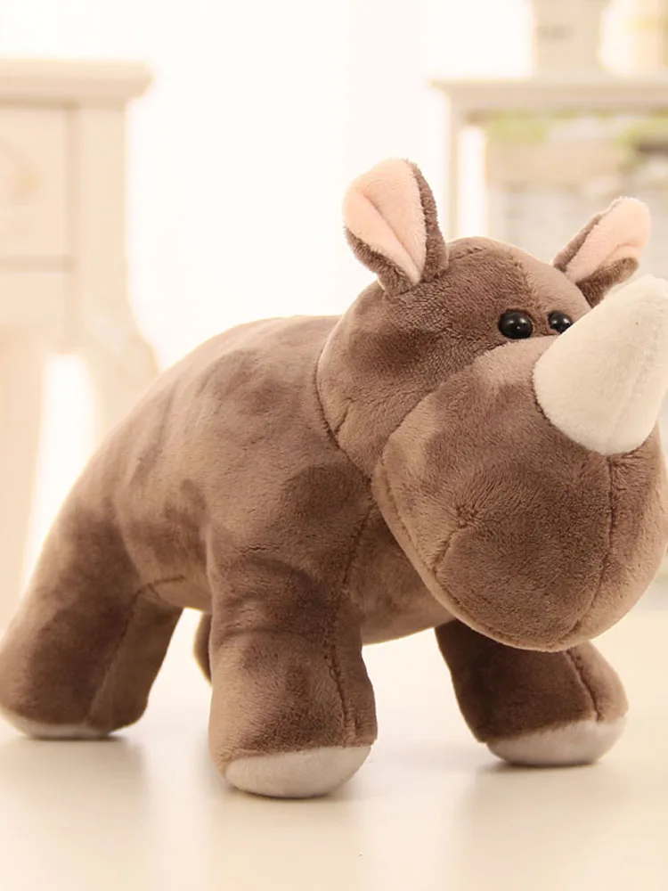 1PC High Quality Simulation Rhinoceros Plush Toy Baby Sleeping Appease Stuffed Toys Doll Kids Christmas Birthday Gift Home Decor | Игрушки и