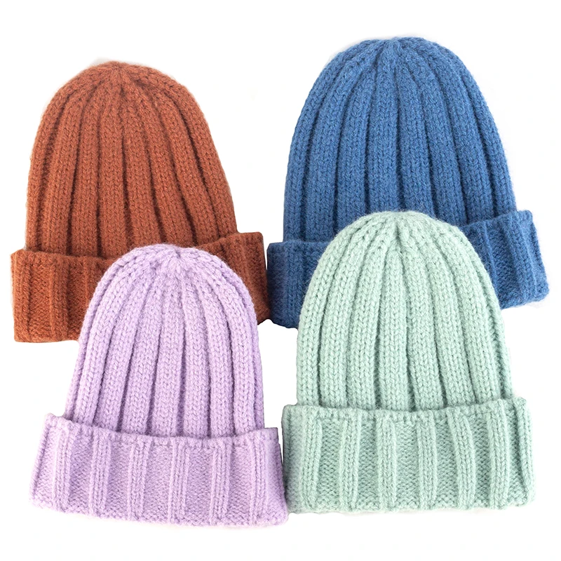 

0-3 Years Children Baby Winter Hat Warm Boys Girls Thick Beanies Knitted Candy Color Cute Hats Kids Casual Beanie Caps