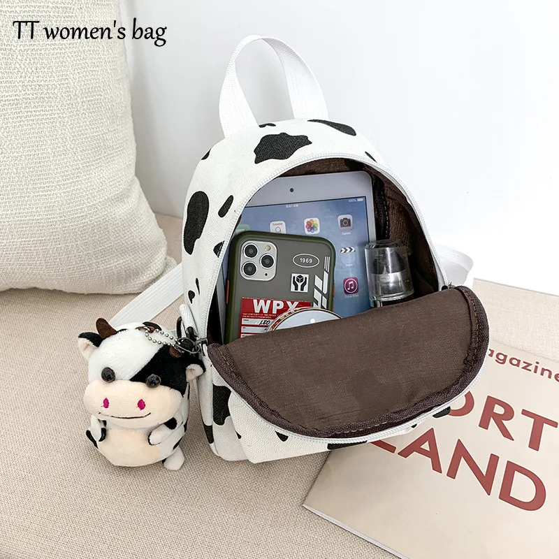 

Mini Backpack Women 2020 Cute Cow Shoulder Bag For Teenage Girls Kids Multi-Function Small Bagpack Female Ladies School Backpack