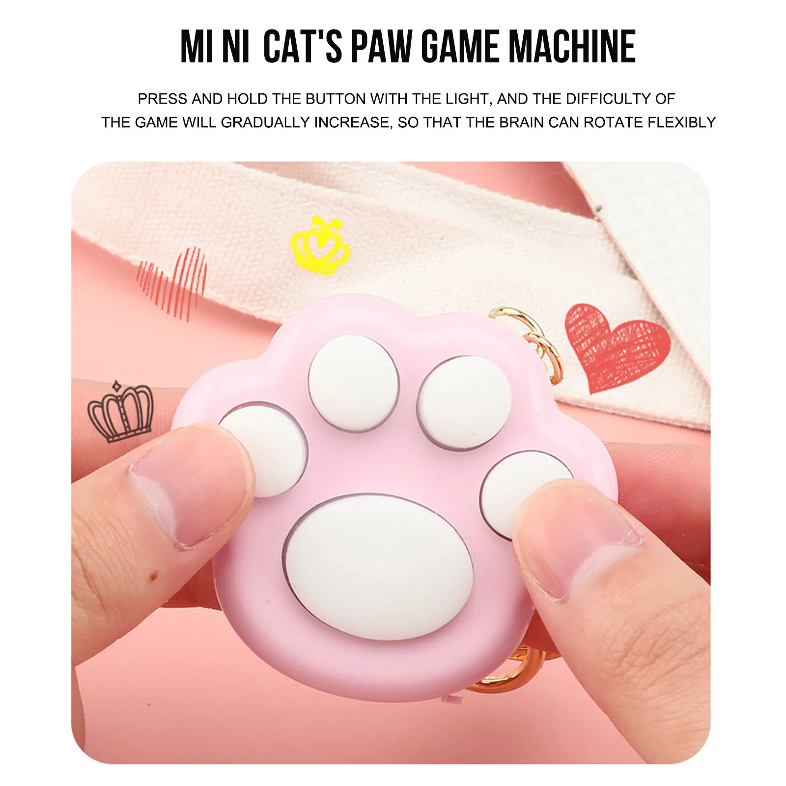 

Kawaii Fidget Toys Mini Cat Paw Game Keychain Led Electronic Memory Games For Kids Adults Pops It Simple Dimple Juguetes Mochi