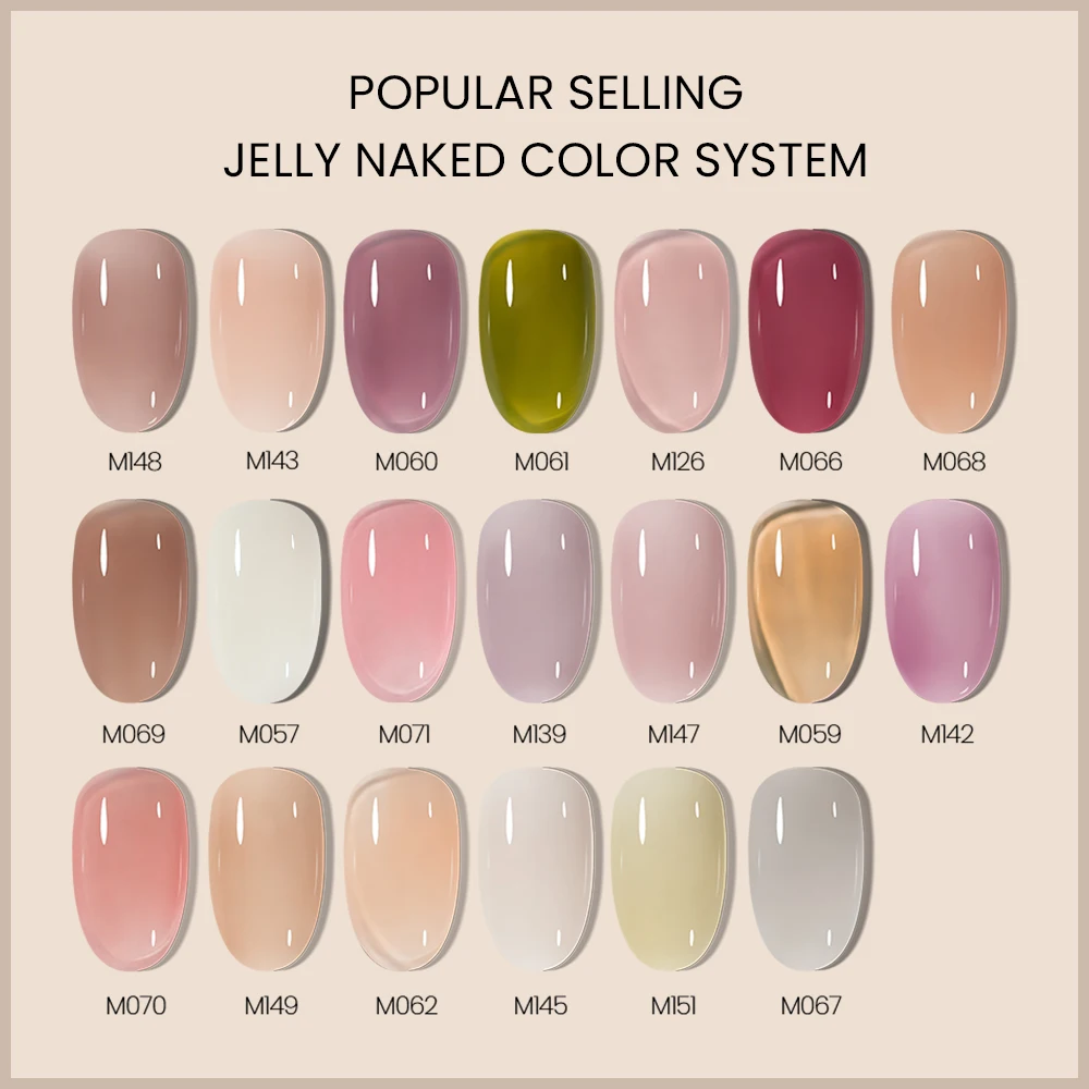 Полупрозрачный Гель-лак для ногтей MEGIOR 8 мл Желейный гель прозрачный розовый цвет