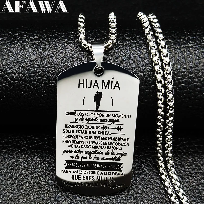 

HIJA MIA Stainless Steel Necklaces Pendants for Women Jewelry collar para mi hija Father's Day Gifts N851S01