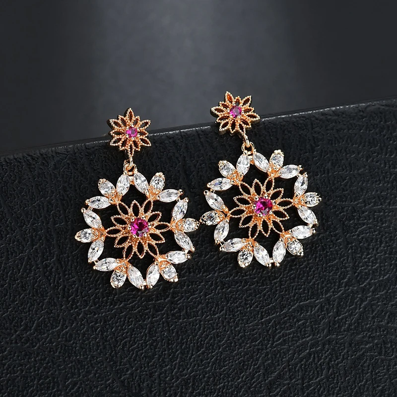 Модные летние серьги с цветком для женщин свадебной вечеринки богемный стиль