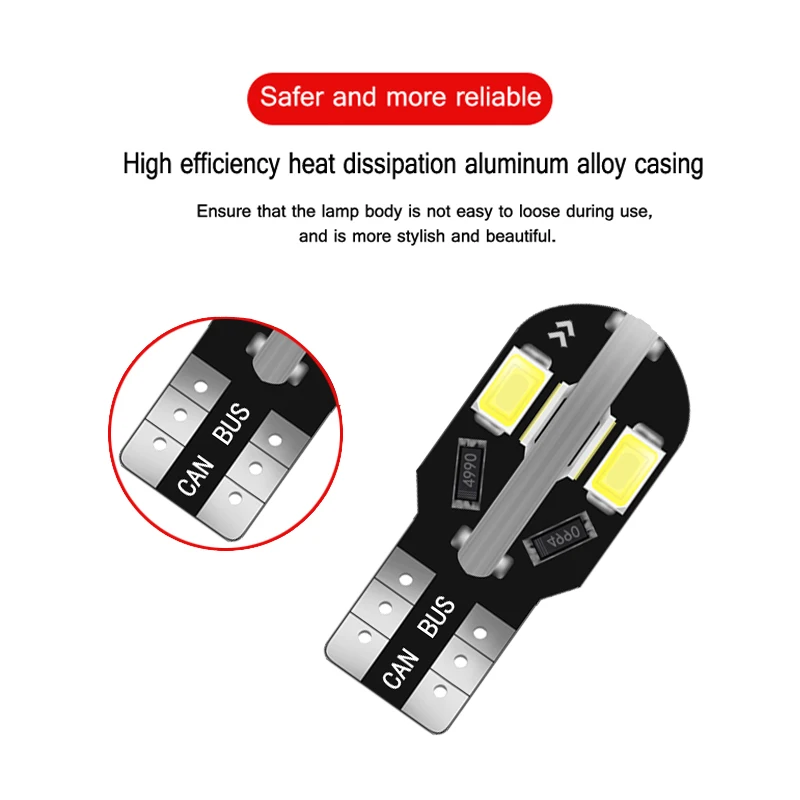 4 шт. T10 светодиодный лампочка для салона автомобиля Canbus Error Free 5730 8SMD 12V автомобиль