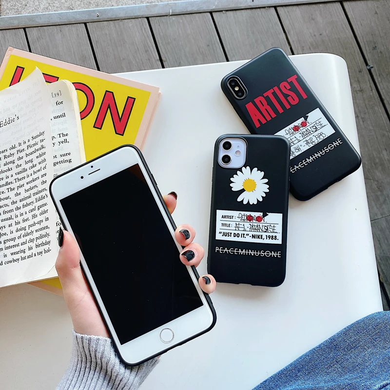 Ins корейский модный бренд Peaceminusone цветок для iPhone 11pro xs max xr ix i8 i7 plus силиконовый