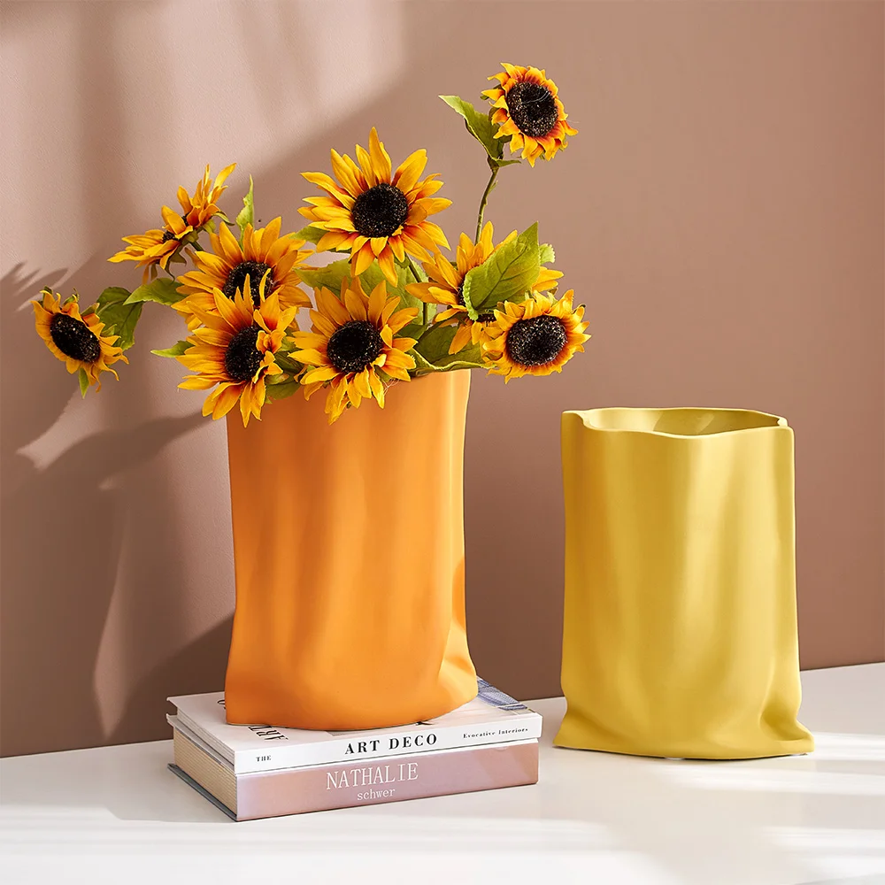 

Home Vases for Flowers Table Decoration Accessories Gifts Creative Ceramic Vase Morandi Large Countertop Vase Nordic Decoration
