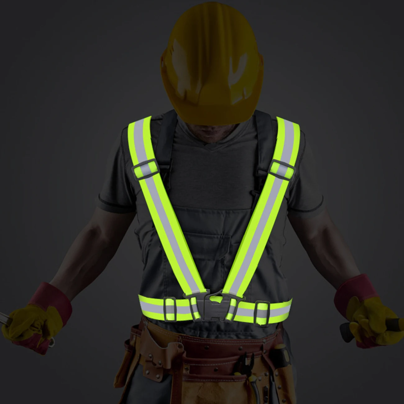 

Bike Safe Reflective Vest Highlight Reflective Straps Night Running Clothing Vest Adjustable Safety Vest Elastic Band Uniforms