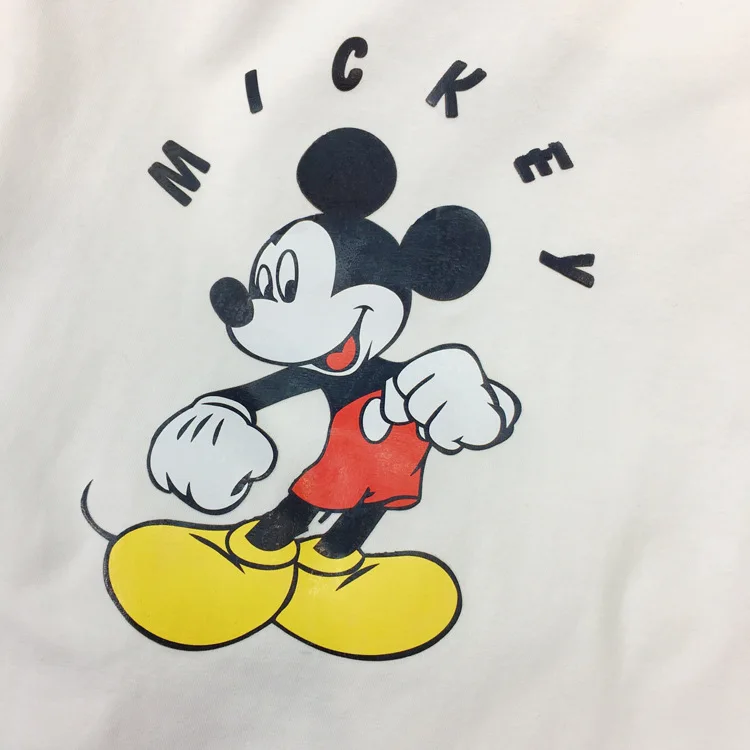 Женская летняя футболка с коротким рукавом и принтом Микки Маус|Тройники| |