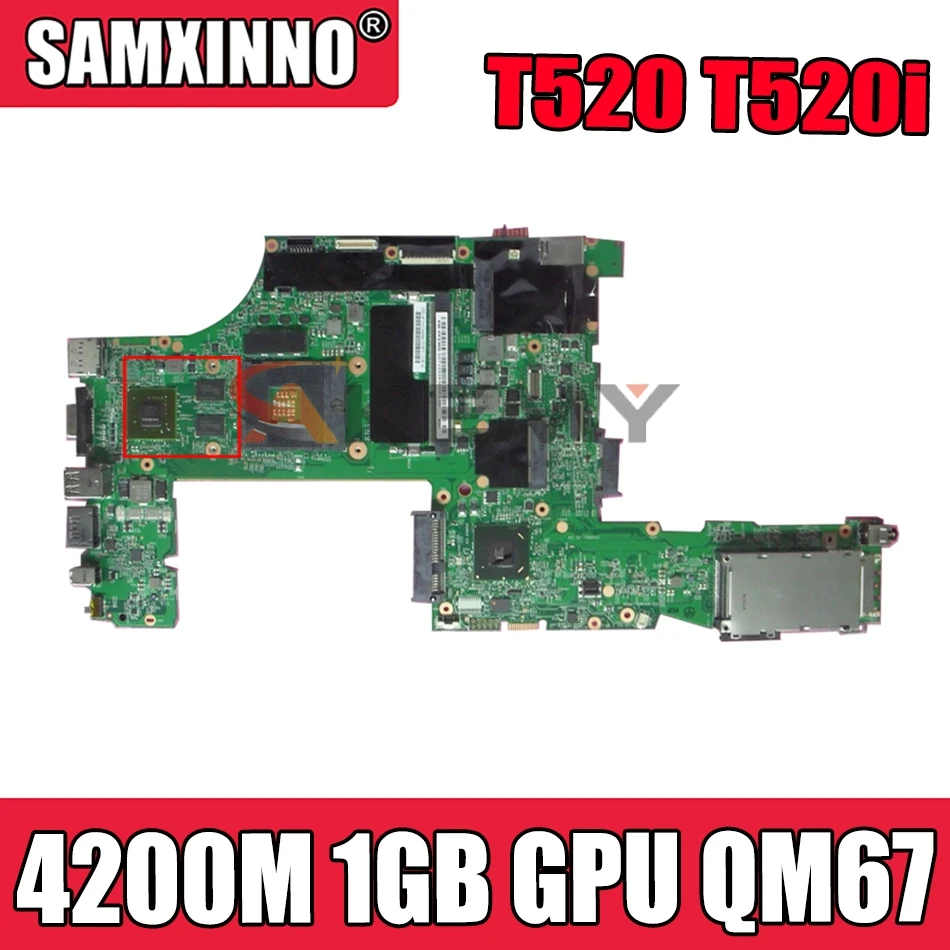 

For Lenovo Thinkpad T520 T520i Laptop Motherboard With NVS 4200M 1GB GPU QM67 DDR3 04W3254