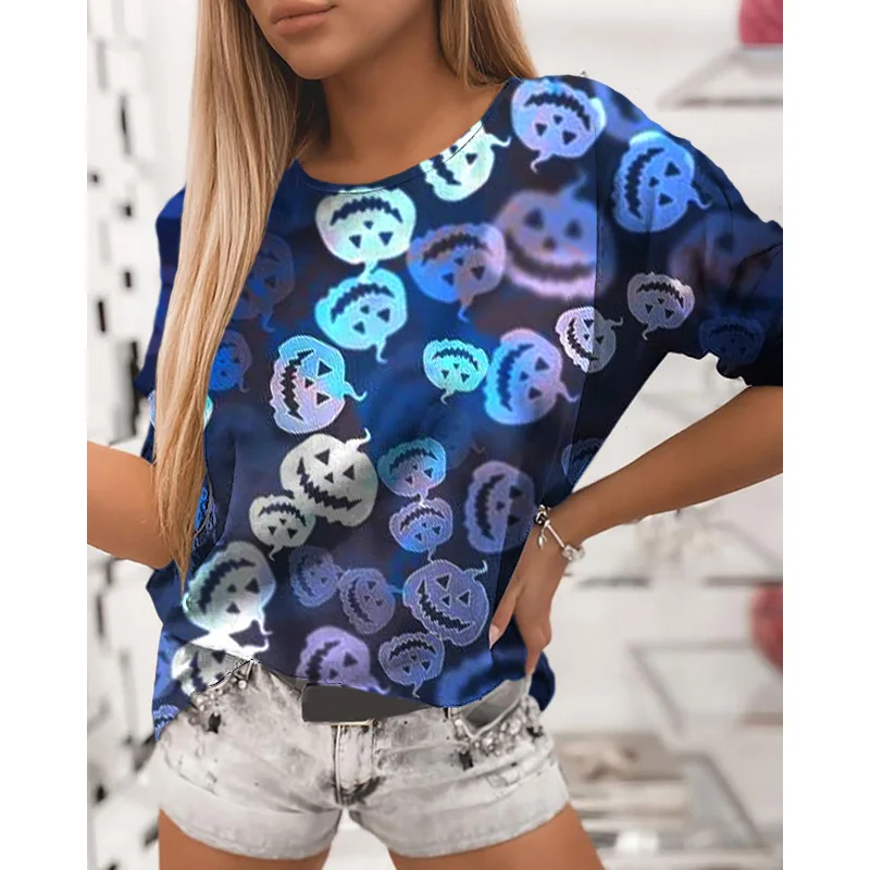 

New Funny Gothic Punk Women's Clothing Kawaii Long Sleeved T-shirt Fashion Harajuku Printed Tops O Neck Streetwear Casual Tshirt