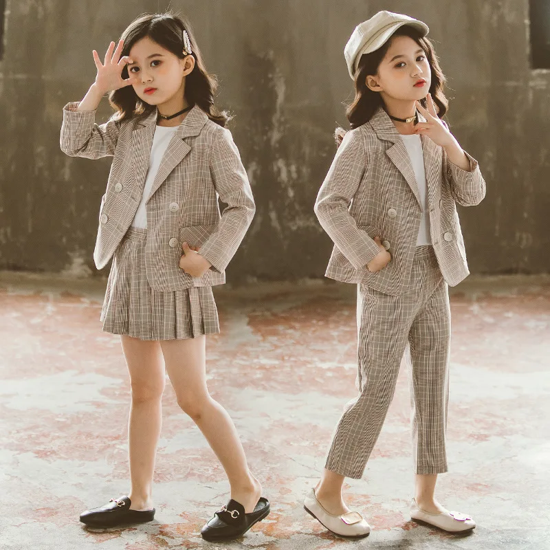 

Autumn New Arrival Girls Fashion Suit Kids 2 Pieces Sets Coat Skirt Children Clothes Kids Clothes Teens Boutique Kids Clothing