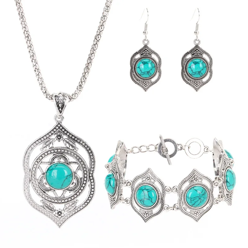 TSHOU250 Женский комплект из ожерелья серег и браслета в этническом стиле | Украшения