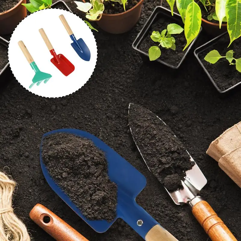 

Kids Garden Tools Beach Toy Shovel Set Planting Tools Rake for Children
