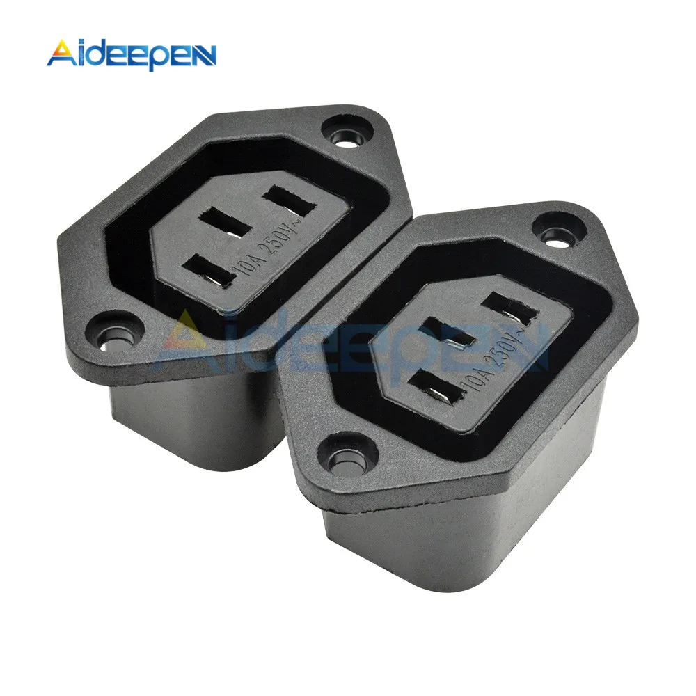 5 шт. AC-04 розетка переменного тока 250 В 10A IEC320 C14 разъём для настенного крепления Адаптер изолятор обернутый медный сердечник 3Pin винт фиксированная розетка