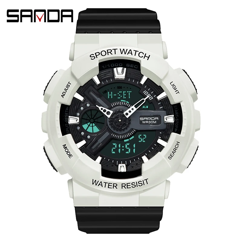 Модные Цифровые кварцевые часы женские роскошные белые с силиконовым ремешком