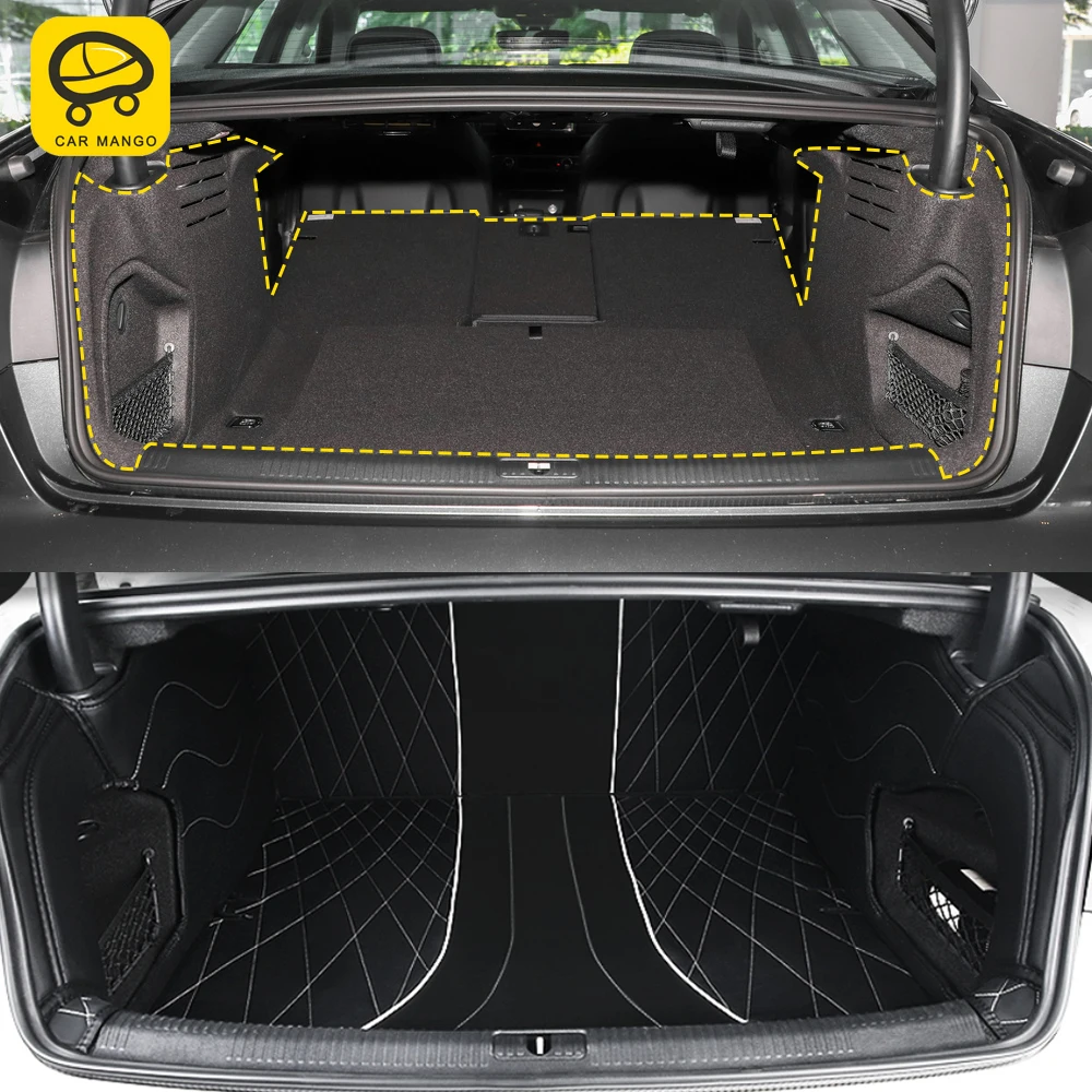 

CarManGo Car Accessories Trunk PU Mat Pad Tray Carpet Cushion Cargo Liner Interior Decoration for Audi A4 B9 2017 2018 2019 2020